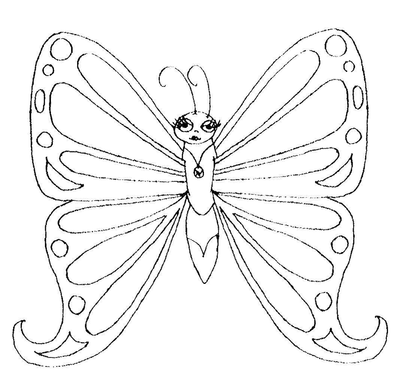 Farfalla femmina disegno da colorare gratis