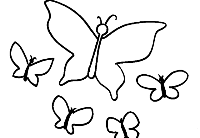 Farfalla mamma e farfalle piccoli disegno da colorare