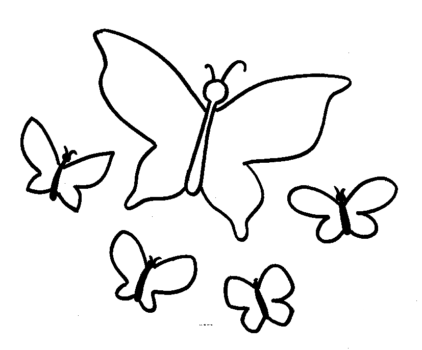 Farfalla mamma e farfalle piccoli disegno da colorare