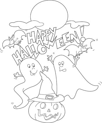 Felice Halloween con i mostri disegni da colorare