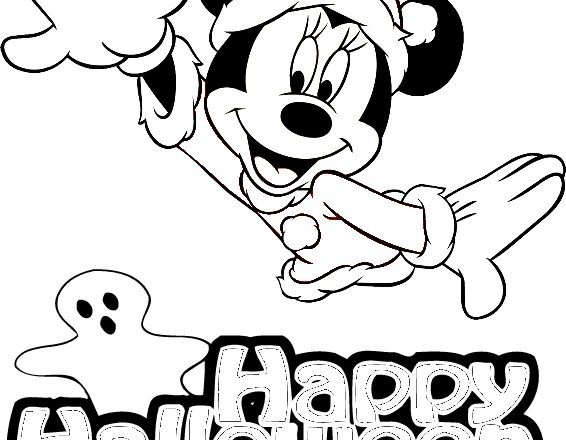 Felice Halloween da Disney Minnie disegno da colorare
