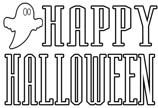 Felice Halloween scritta da stampare e da colorare