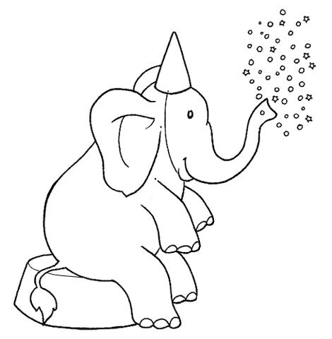 Festa di compleanno dell’ elefante disegno da colorare gratis