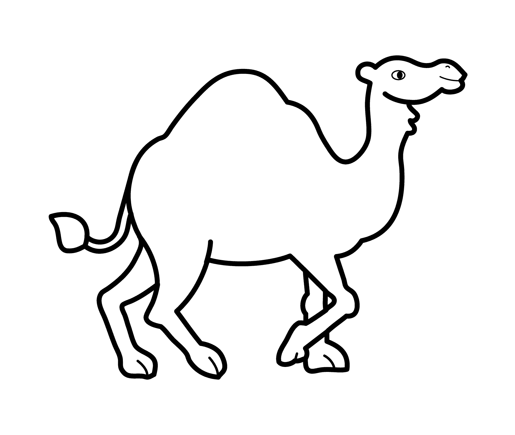 Figura del cammello da stampare e da colorare gratis