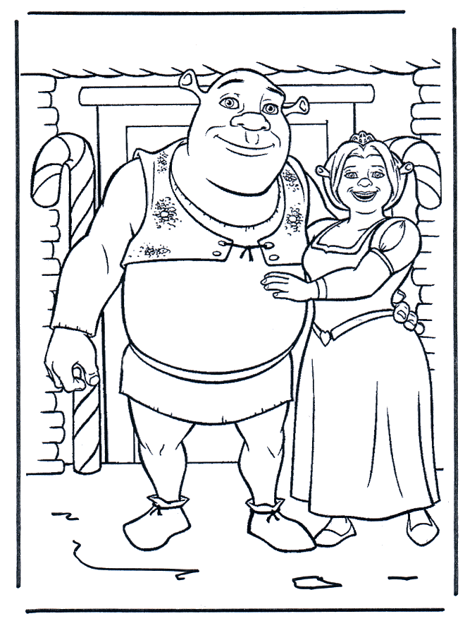 Fiona e Shrek disegno da colorare