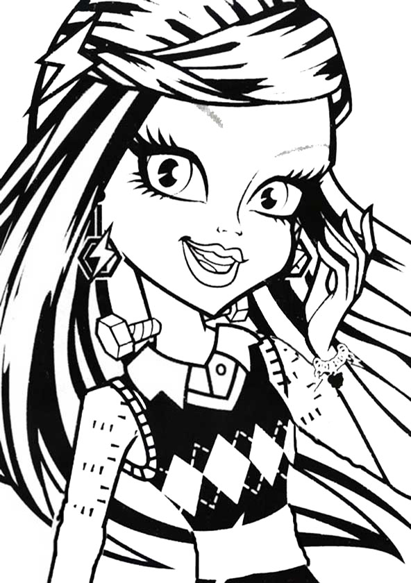 Frankie Stein viso Monster High disegni da colorare gratis