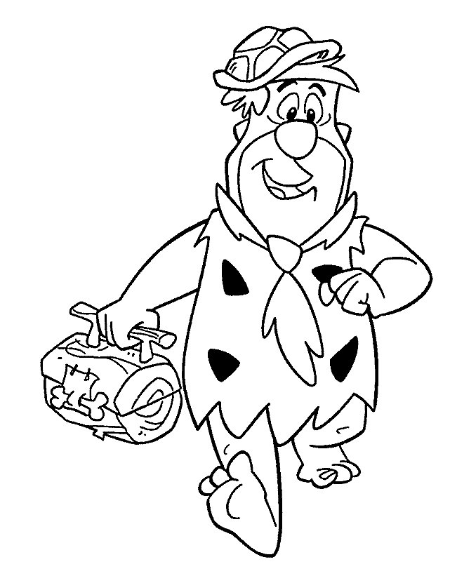Fred Flintstone che va a lavoro disegno da colorare gratis