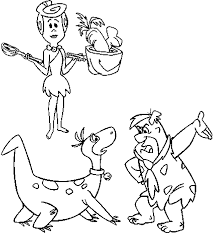 Fred Flintstone è arrabbiato con Dino disegno da colorare