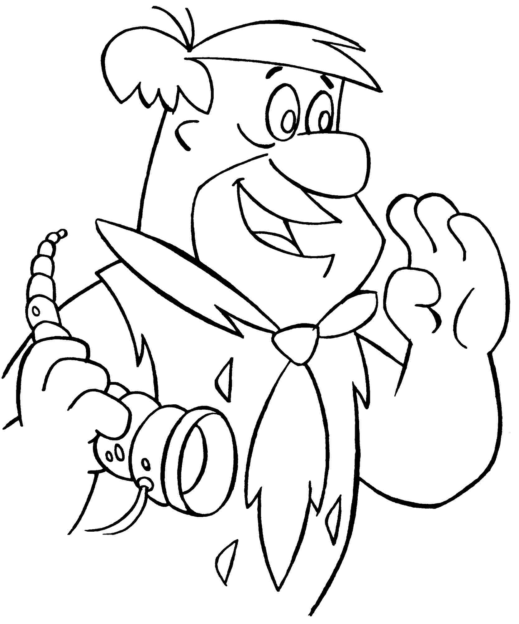 Fred Flintstones che parla al telefono disegno da colorare