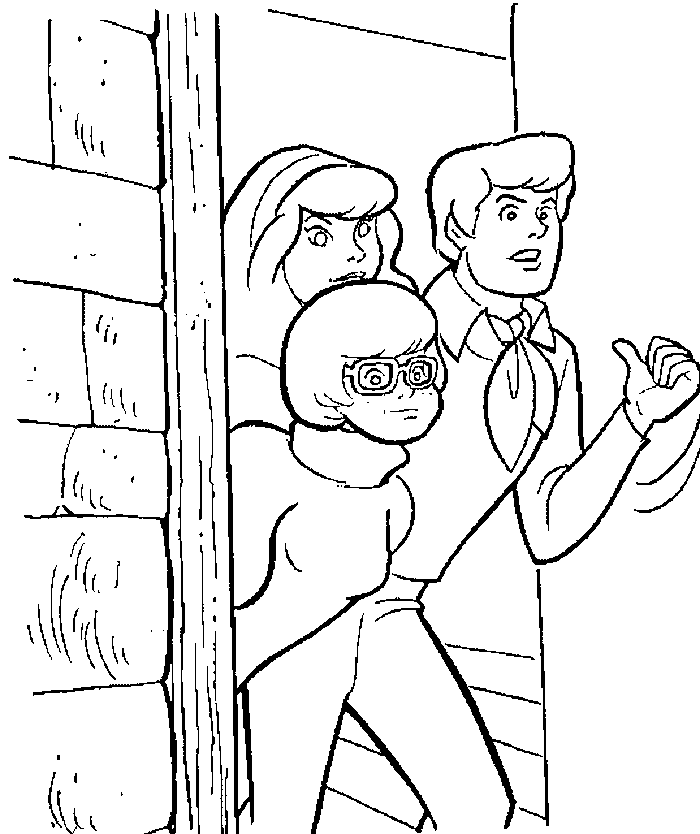 Fred Velma e Daphne si nascondono disegni da colorare