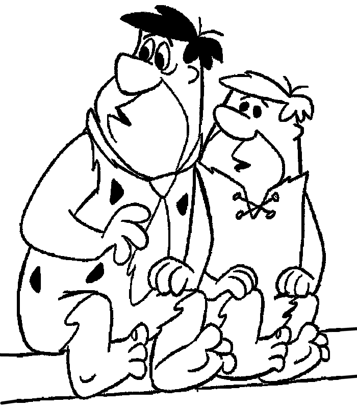 Fred e Barney disegno da colorare I Flintstones