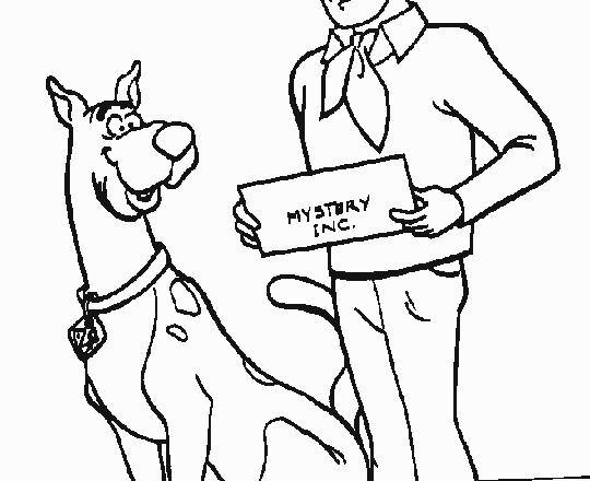 Fred e Scooby Doo ricevono una lettera disegno da colorare