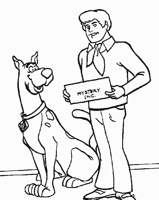 Fred e Scooby Doo ricevono una lettera disegno da colorare