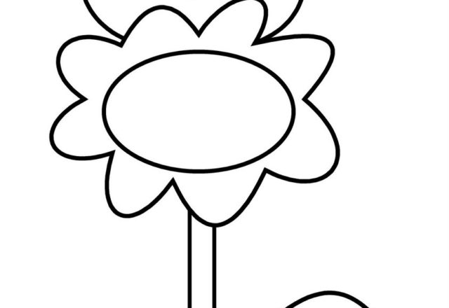 Gallina sul fiore girasole disegno da colorare per bambini