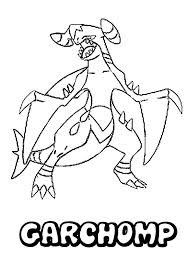 Garchomp con nome disegno da colorare Pokemon