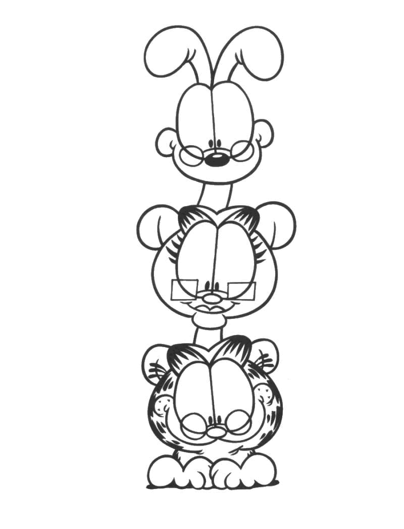 Garfield Odie e Arlane disegni da colorare