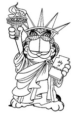 Garfield Statua della Libertà disegno da colorare