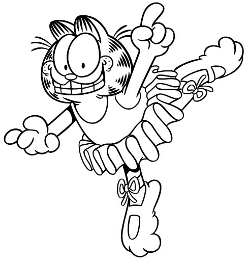 Garfield ballerina disegni da stampare