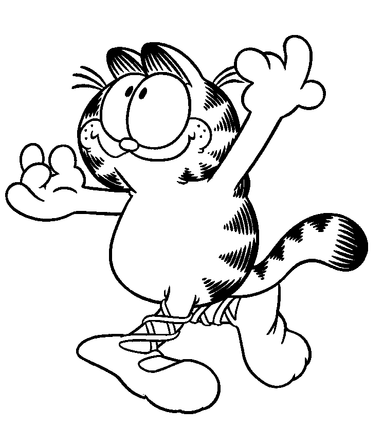 Garfield ballerino disegno da colorare