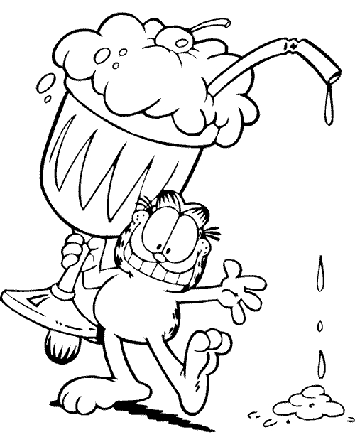 Garfield con gelato disegni da stampare