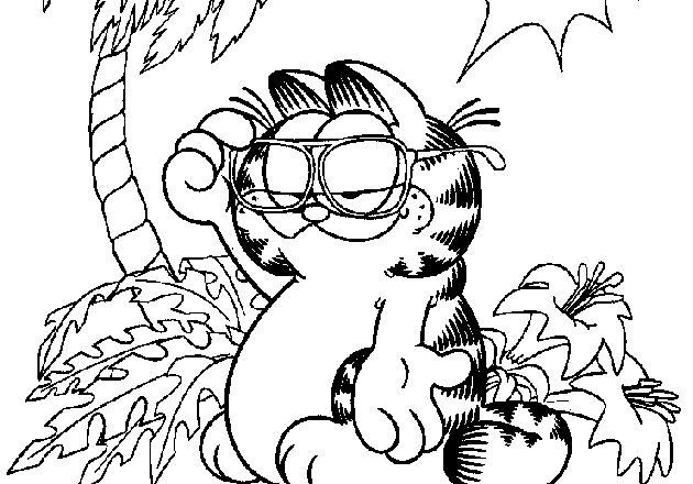 Garfield con occhiali da vista disegni da colorare