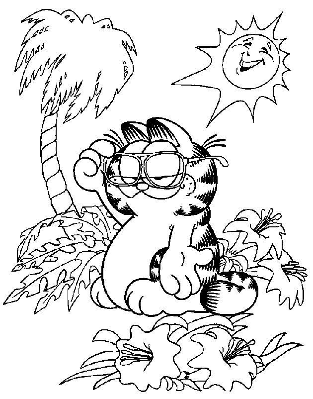 Garfield con occhiali da vista disegni da colorare
