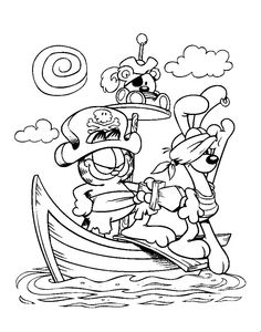 Garfield e Odie pirati disegni da colorare
