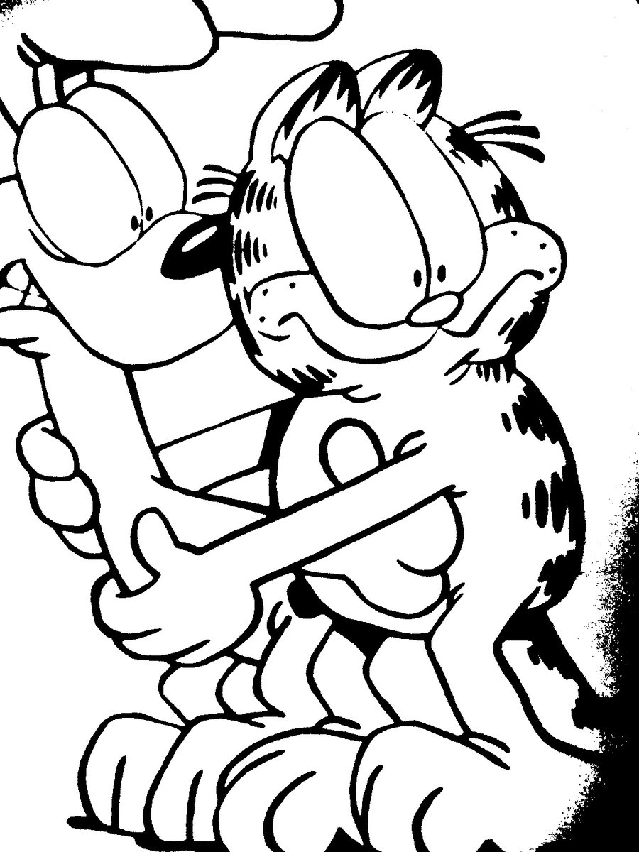Garfield e Odie spaventati disegni da colorare gratis