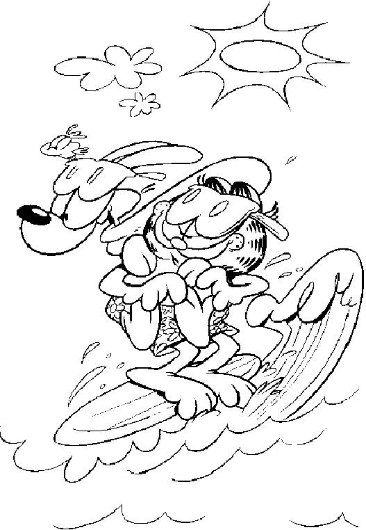 Garfield e Odie surf disegni da colorare