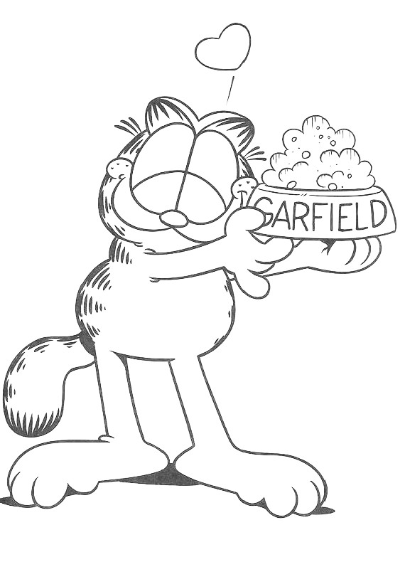 Garfield e l’ amore per il cibo disegno da colorare