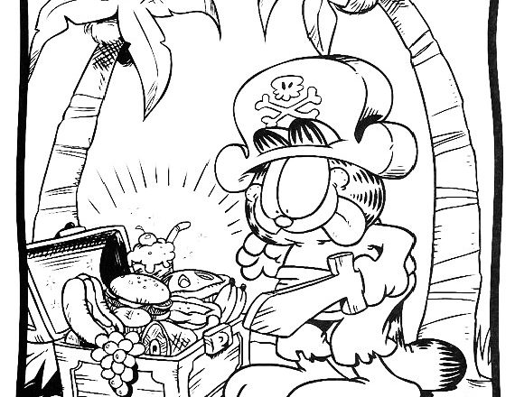 Garfield e l’ isola del tesoro disegni da stampare