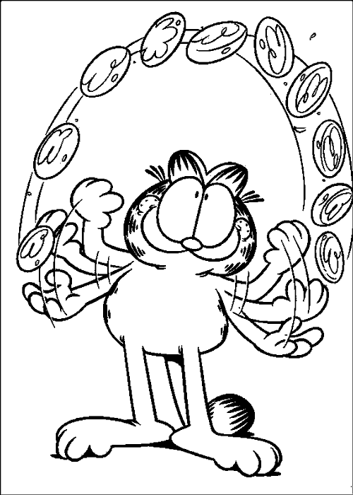 Garfield giocoliere disegno da colorare