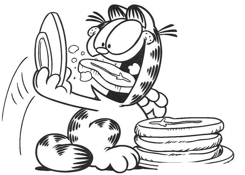 Garfield mangia le bistecche disegni da colorare