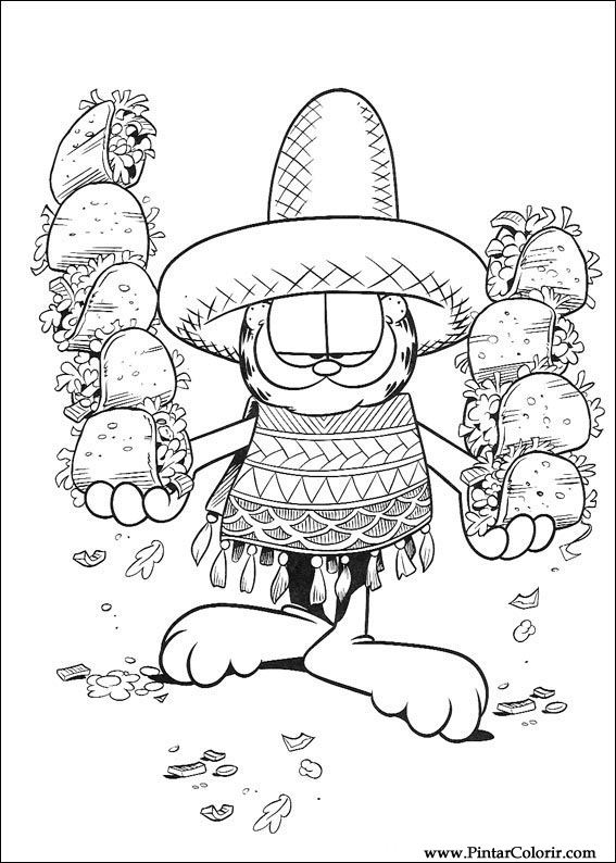 Garfield messicano disegni da colorare categoria fumetti