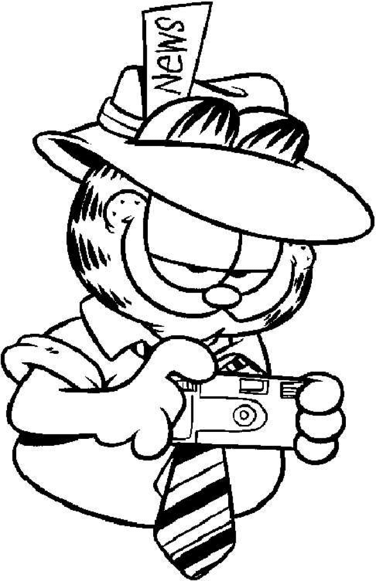 Garfield paparazzo disegno da colorare gratis