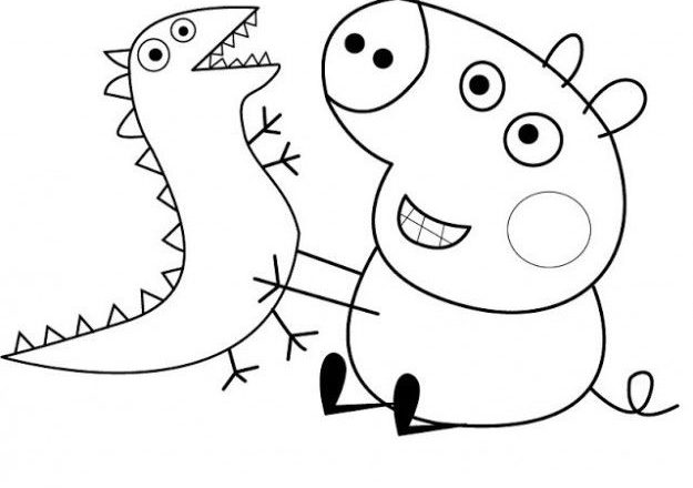 George con dinosauro disegno da colorare gratis