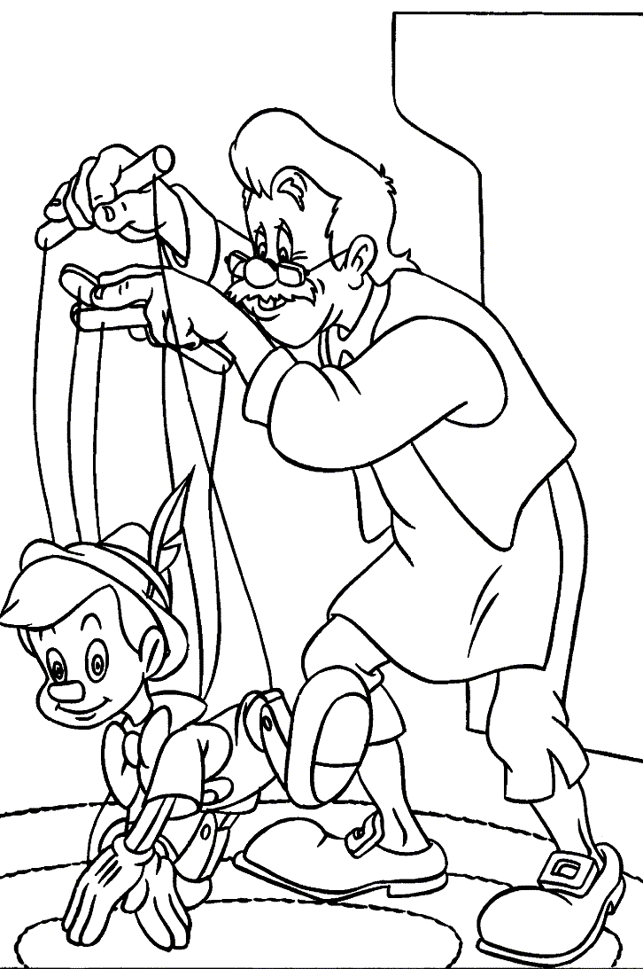 Geppetto e la marionetta disegni da colorare gratis