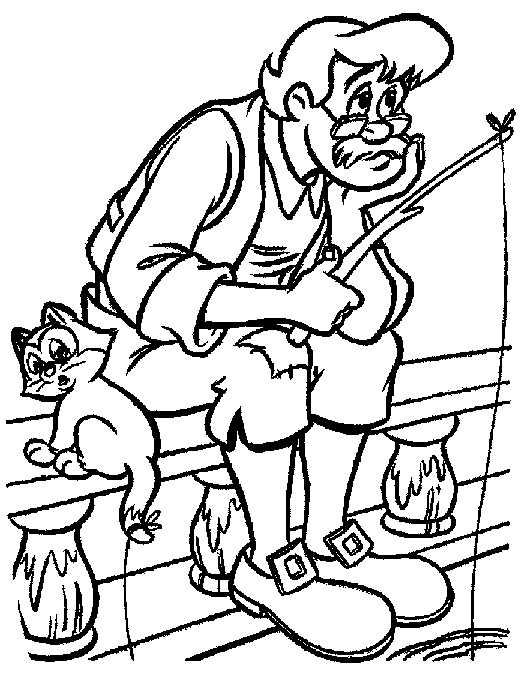 Geppetto triste disegni da colorare gratis