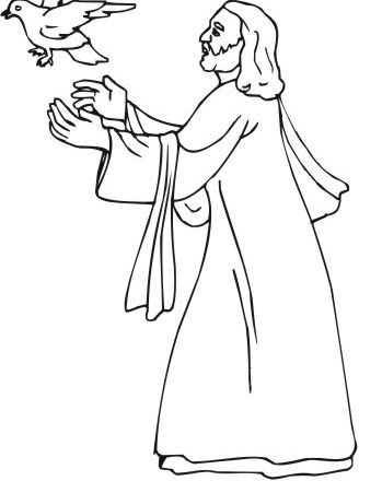 Gesù e la colomba disegno da colorare