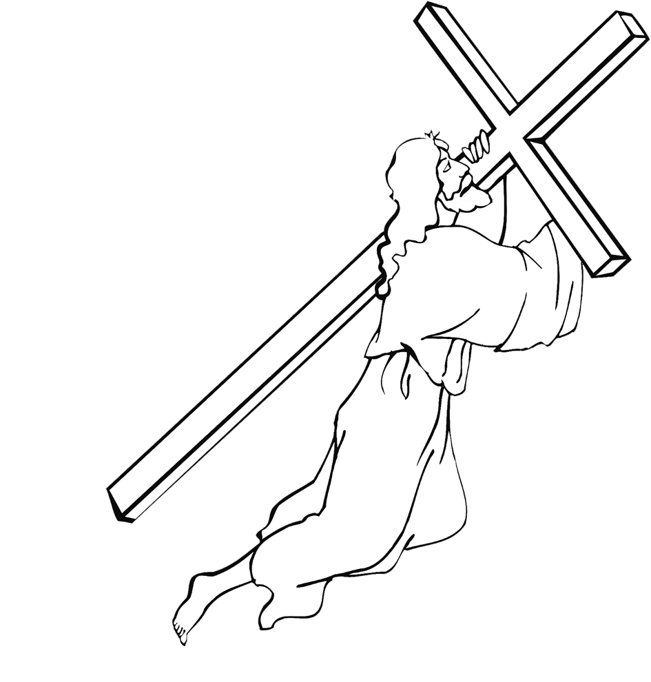 Gesù e la croce disegno da colorare gratis religione