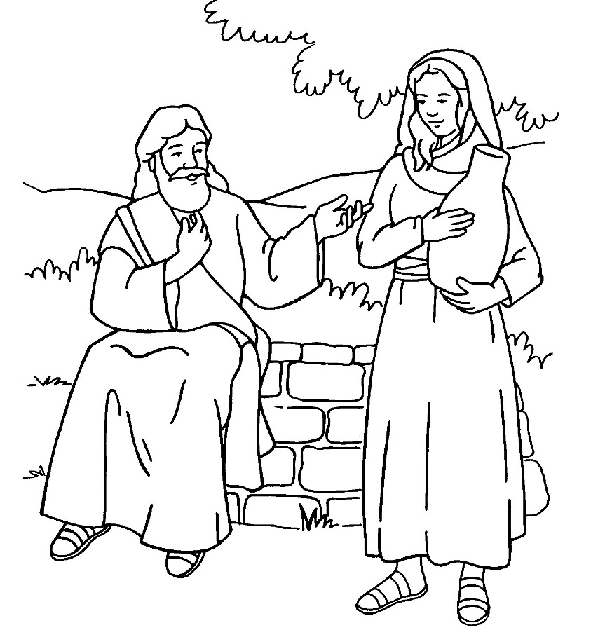 Gesù e la samaritana disegno da colorare categoria religione