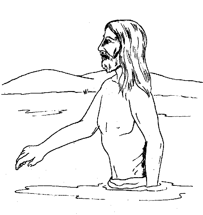 Gesù in acqua disegno da stampare e da colorare