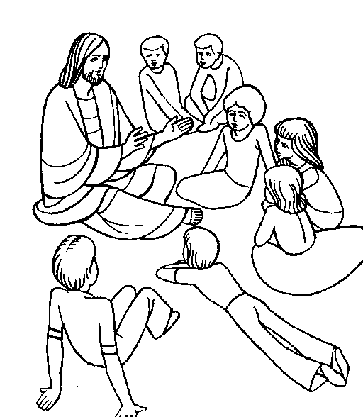 Gesù nel giardino degli Angeli da colorare catechismo