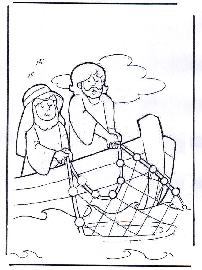 Gesù nella barca disegno da stampare e da colorare religione