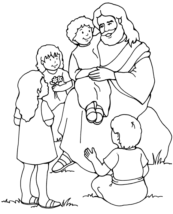 Gesù parla ai bambini disegno da colorare religione