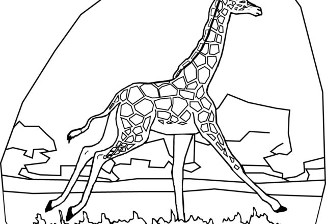 Giraffa che corre disegno da colorare gratis