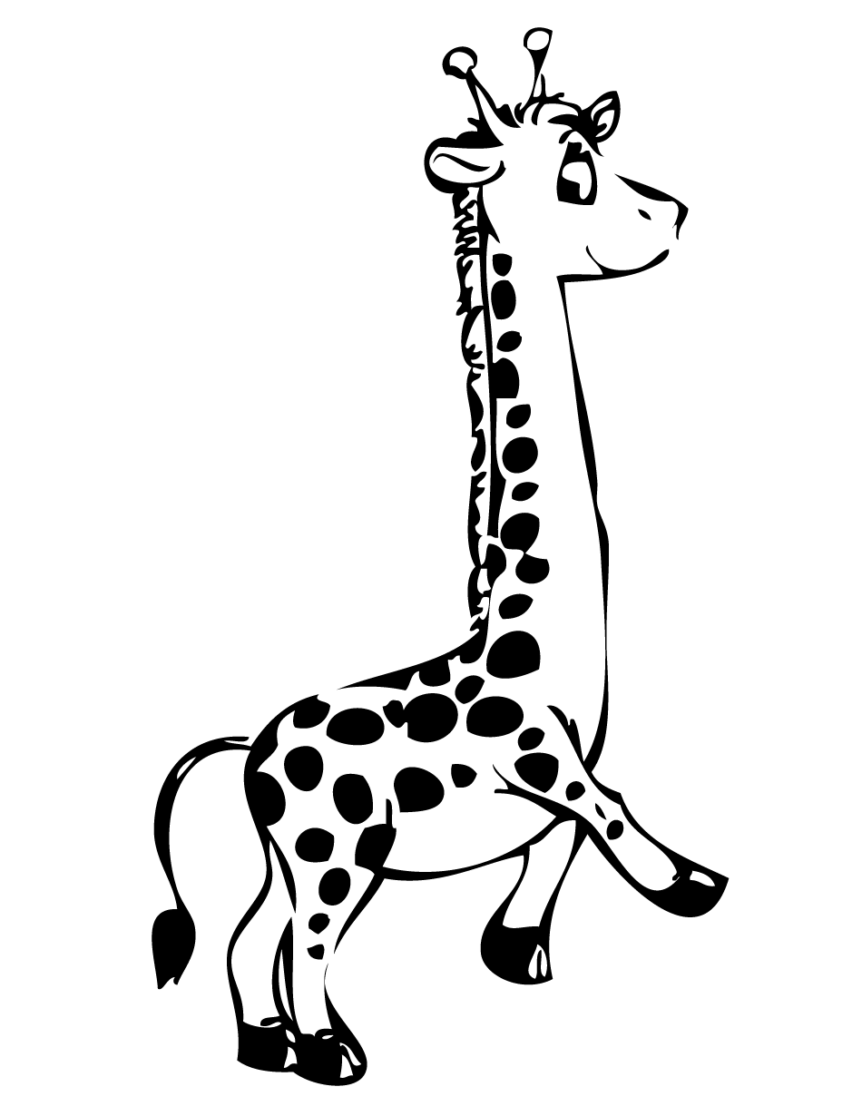 Giraffa che passeggia disegno da colorare gratis
