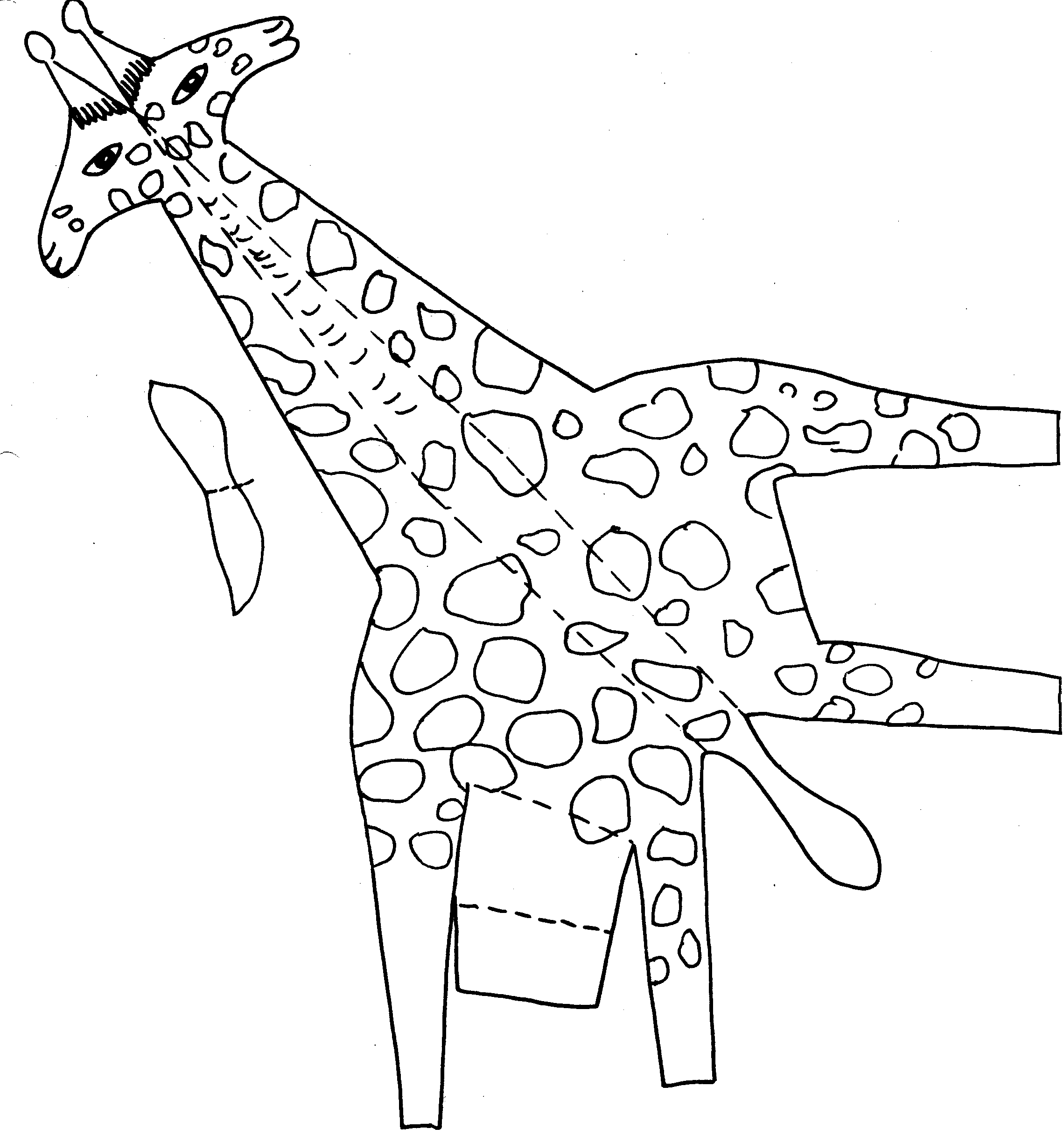 Giraffa da stampare ritagliare colorare e incollare