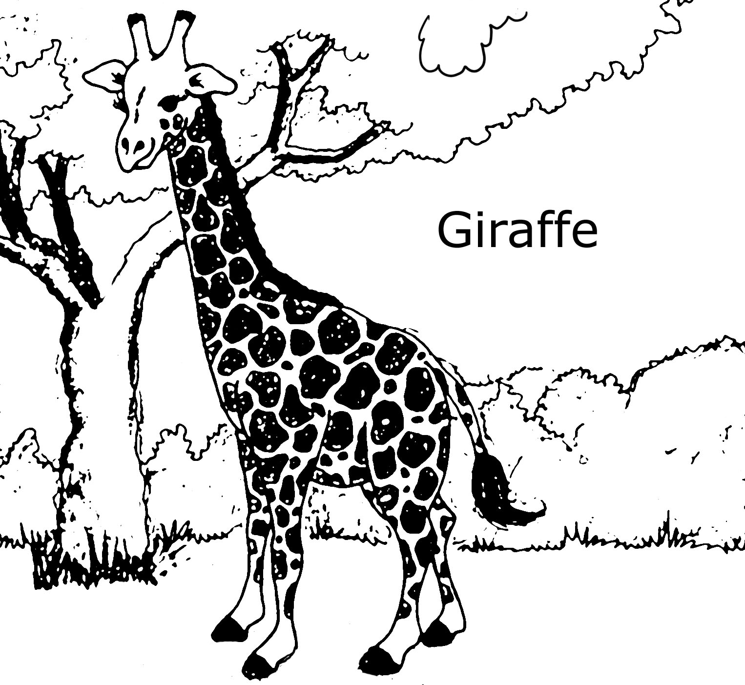 Giraffa simpatica disegno da colorare e stampare gratis