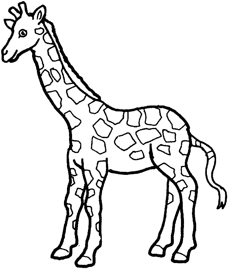 Giraffa sorridente da stampare e da colorare gratis